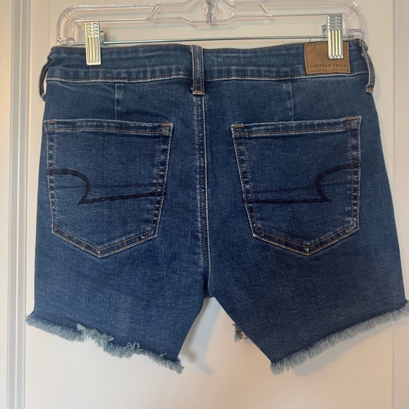 American Eagle Outfitters Denim Frayed Hem Mid Rise Women's Shorts - Picture 2 of 7